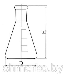 Колба коническая с шлифом и шкалой