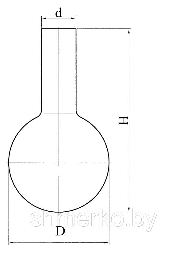 Колба круглодонная с цилиндрической горловиной