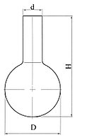 Колба круглодонная с цилиндрической горловиной