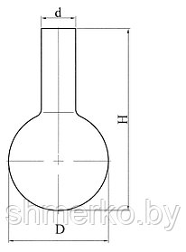 Колба круглодонная с цилиндрической горловиной
