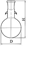 Колба круглодонная с шлифом и крючками