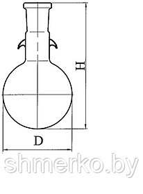 Колба круглодонная с шлифом и крючками
