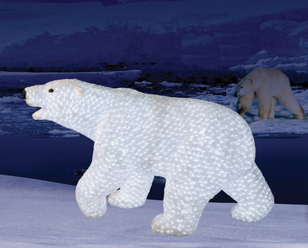 Акриловая светодиодная фигура "Белый медведь"(100х175 см; 3872 диода) - фото 1 - id-p69773624