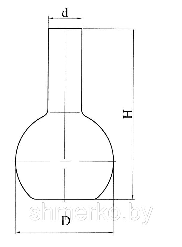 Колба плоскодонная с цилиндрической горловиной