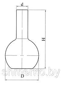 Колба плоскодонная с цилиндрической горловиной
