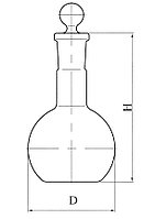 Колба плоскодонная с шлифом и пробкой