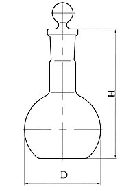Колба плоскодонная с шлифом и пробкой