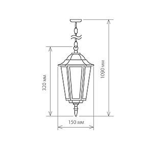 Подвесной уличный светильник GL 1004H черное золото, фото 2