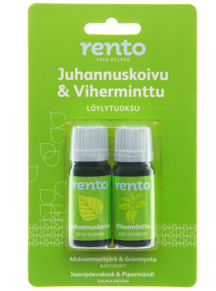 Аромат для сауны RENTO берёза и мята, 2 шт. х 10 мл