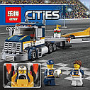 Конструктор 02025 Грузовик для перевозки драгстера, аналог LEGO City (Лего Сити) 60151, фото 2