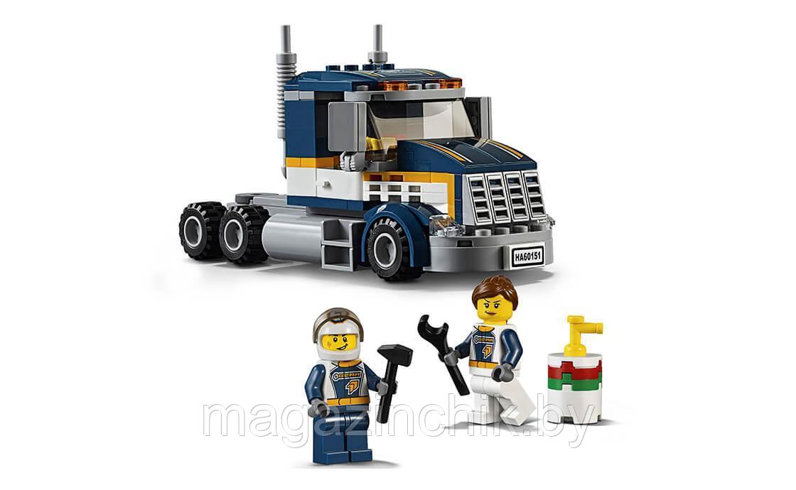 Конструктор 02025 Грузовик для перевозки драгстера, аналог LEGO City (Лего Сити) 60151 - фото 5 - id-p69806289