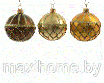 Набор шаров из стекла для украшения елки 3 шт.