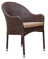 Кресло COSTA RICA, (steel/коричневый, подушка 30мм, бежевая)