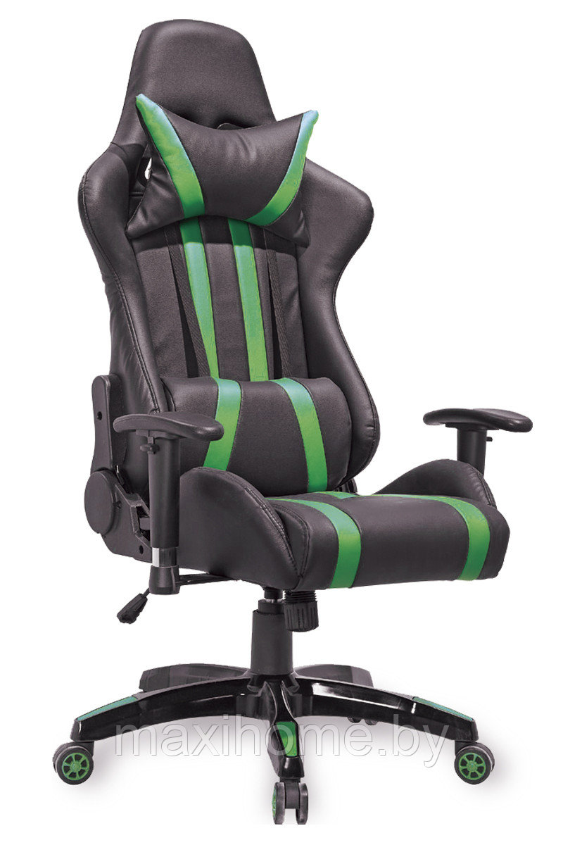 Кресло поворотное GAMER, ECO (черный+зеленый)