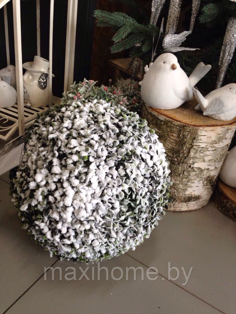Декоративный шар из искусственной травы с имитацией снега - фото 3 - id-p69807465