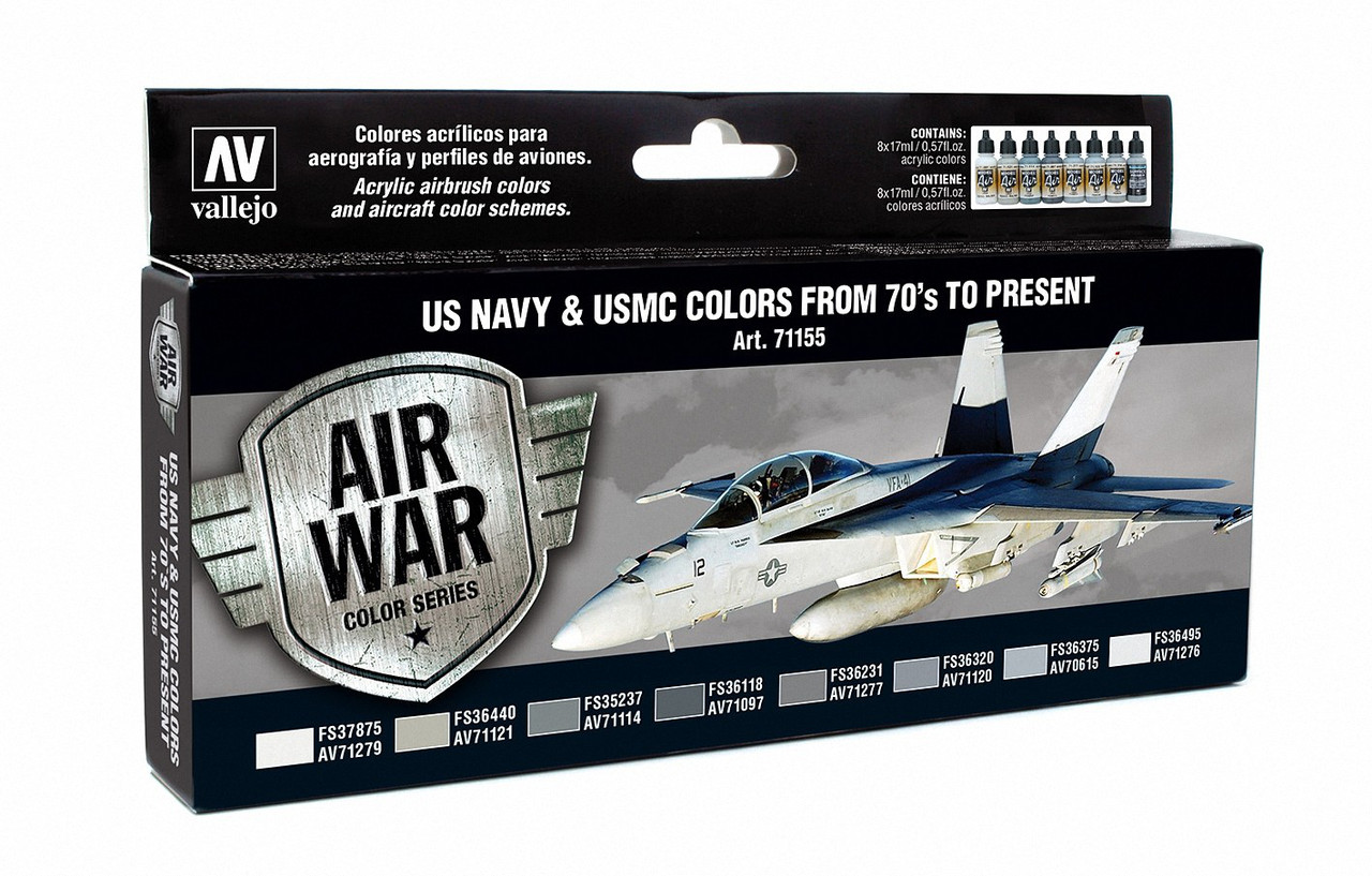Набор акриловых красок для моделей самолетов US NAVY & USMC, 8х17мл, Vallejo - фото 4 - id-p69915157