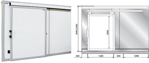Дверной блок с откатной дверью POLAIR 220 см-180-204- 80