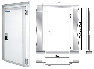 Дверной блок с распашной дверью POLAIR 120-204-100 (световой проём 1850×800) - фото 1 - id-p69915530