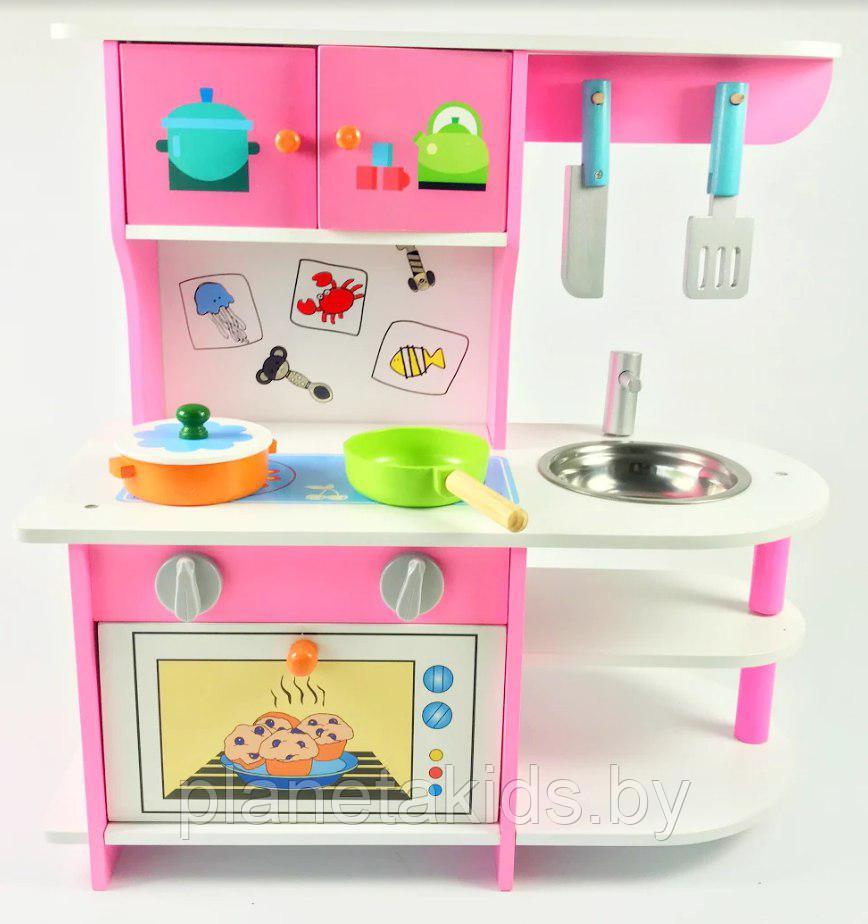 Кухня деревянная игровой набор с набором посуды