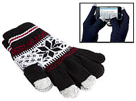 Перчатки для сенсорных экранов Touch Gloves черные с узором