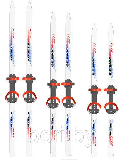 Лыжи подростковые Ski RACE 140/105 с палками, крепление ЦИКЛ для спортивного катания, длина 140 см, 5296-00