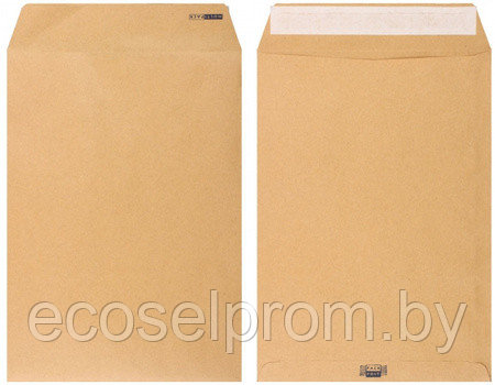 Конверт почтовый 229×324 мм (С4), силикон, чистый, крафт бумага