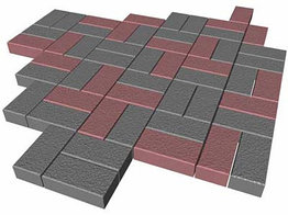 Плитка тротуарная серая 6-ка кирпичик