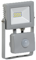 Прожектор светодиодный СДО 07-10Д с датчиком движения IP44 серый