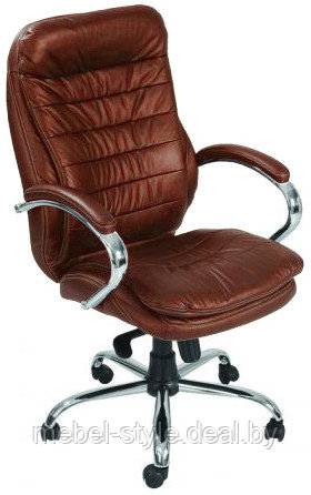 Кресло ВАЛЕНСИЯ хром для комфортной работы дома и в офисе, стул VALENCIA в ЭКО коже