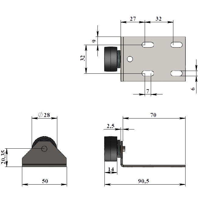 Опора колесная 281 - фото 2 - id-p70064832