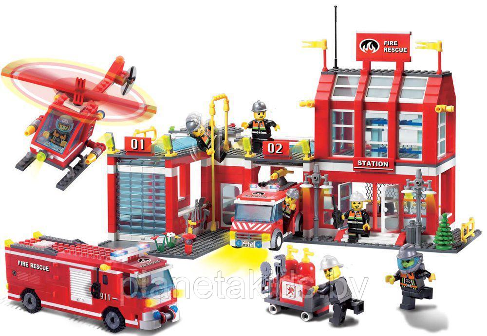 Конструктор Brick "Пожарная станция,Пожарная охрана" (арт. 911) 980 деталей