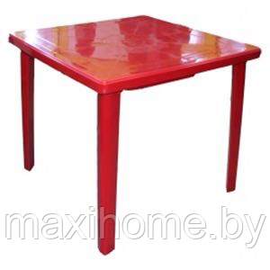 Стол пластиковый квадратный 80*80*71, (красный)