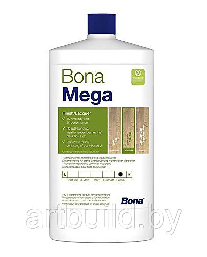Паркетный лак на водной основе Bona Mega (1 л.)