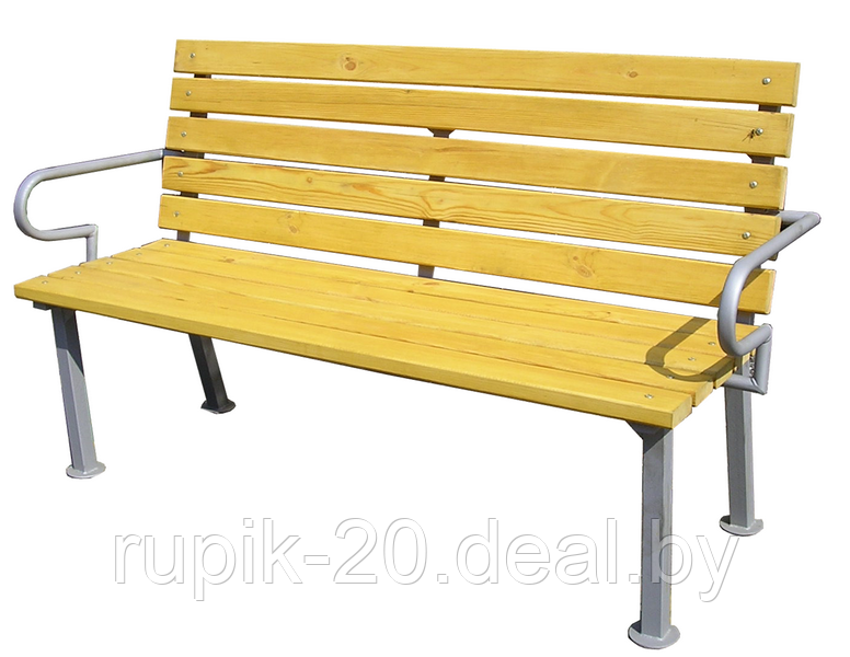 Скамейка деревянная на металлической основе Тип 2