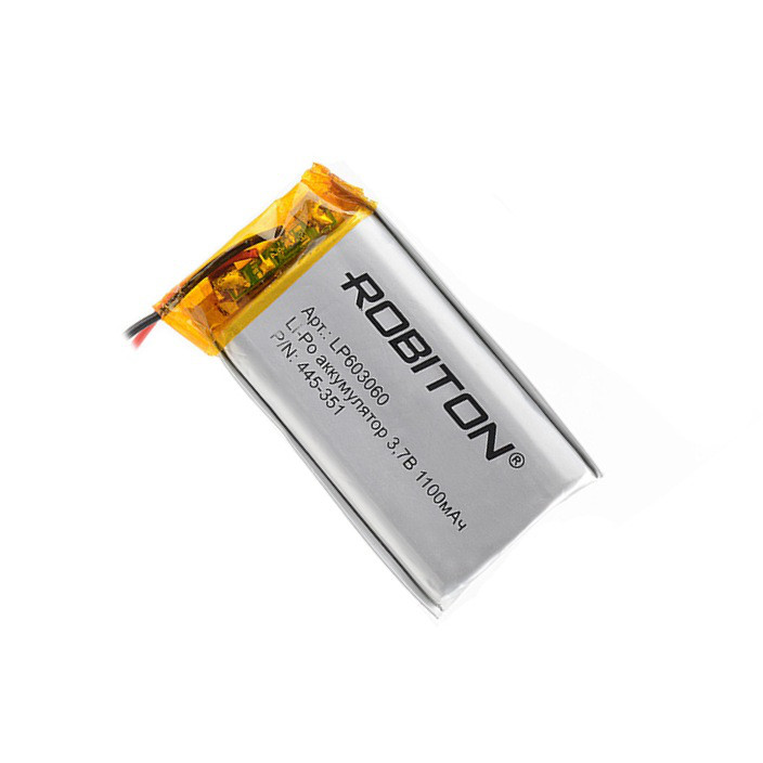 Аккумулятор Lithium Polymer 3.7В 1100mAh (6х30x60мм )