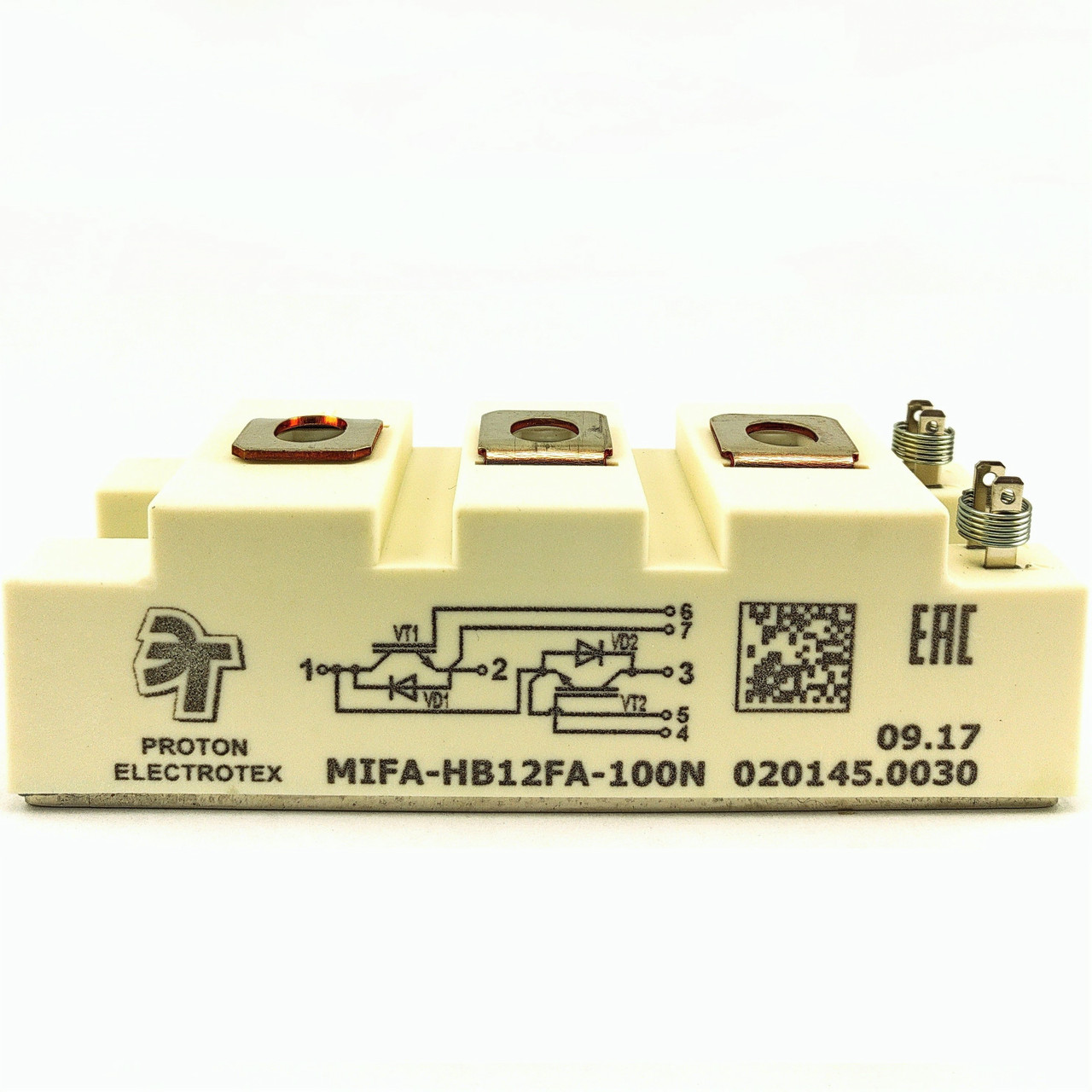 Транзисторный модуль MIFA-HB12FA-100N, тип IGBT полумост, 100А, 1200В.