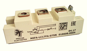 Транзисторный модуль MIFA-HB17FA-075N, тип IGBT полумост,  75А,  1700В. 