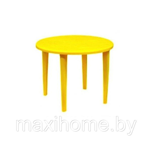 Стол пластиковый круглый d90, (желтый) - фото 1 - id-p69813446