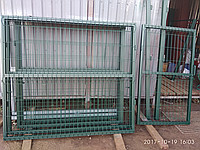Ворота распашные с панелями из сварной сетки 3D (еврозабор) с полимерным покрытием - фото 1 - id-p70128392