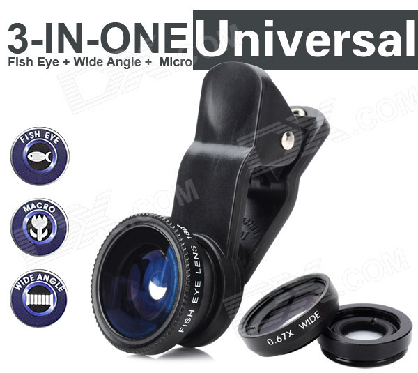 Универсальный объектив 3 в 1 Universal Clip Lens LQ-001 (Суперкачество) - фото 4 - id-p70125343