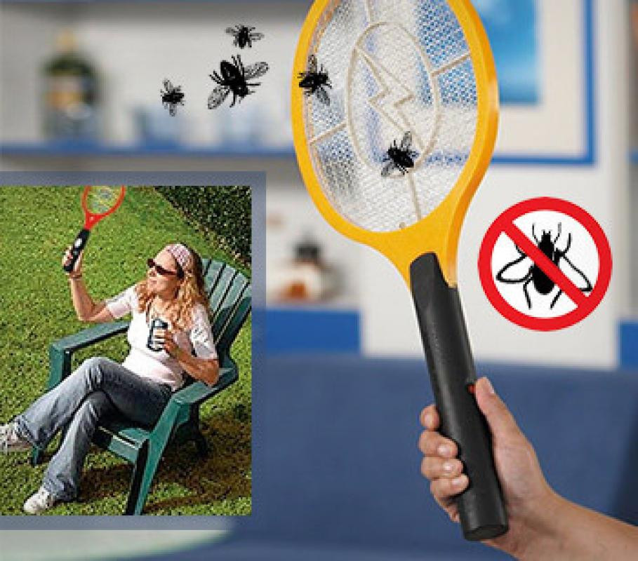 Мухобойка для насекомых электрическая (Mosquito Swatter) (от зарядки и от батареек)
