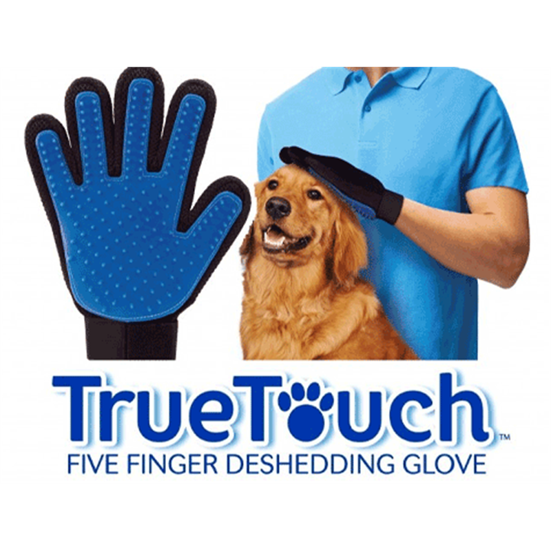 Перчатка для вычесывания шерсти животных Тру Тач True Touch