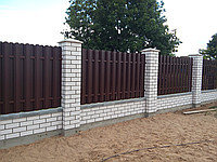 Забор из металлического штакетника (двухсторонний штакетник/двухсторонняя зашивка) высота 1,5м 