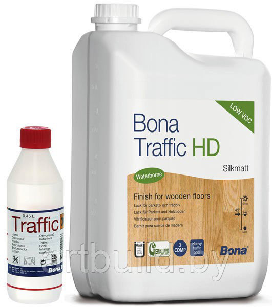 Водный двухкомпонентный полиуретановый лак для пола Bona Traffic HD (4.95 л.) - фото 1 - id-p70156452