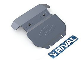 Защита картера + крепеж, RIVAL, Алюминий, Jeep Cherokee 2008-2014, V - 2.8d; 3.7