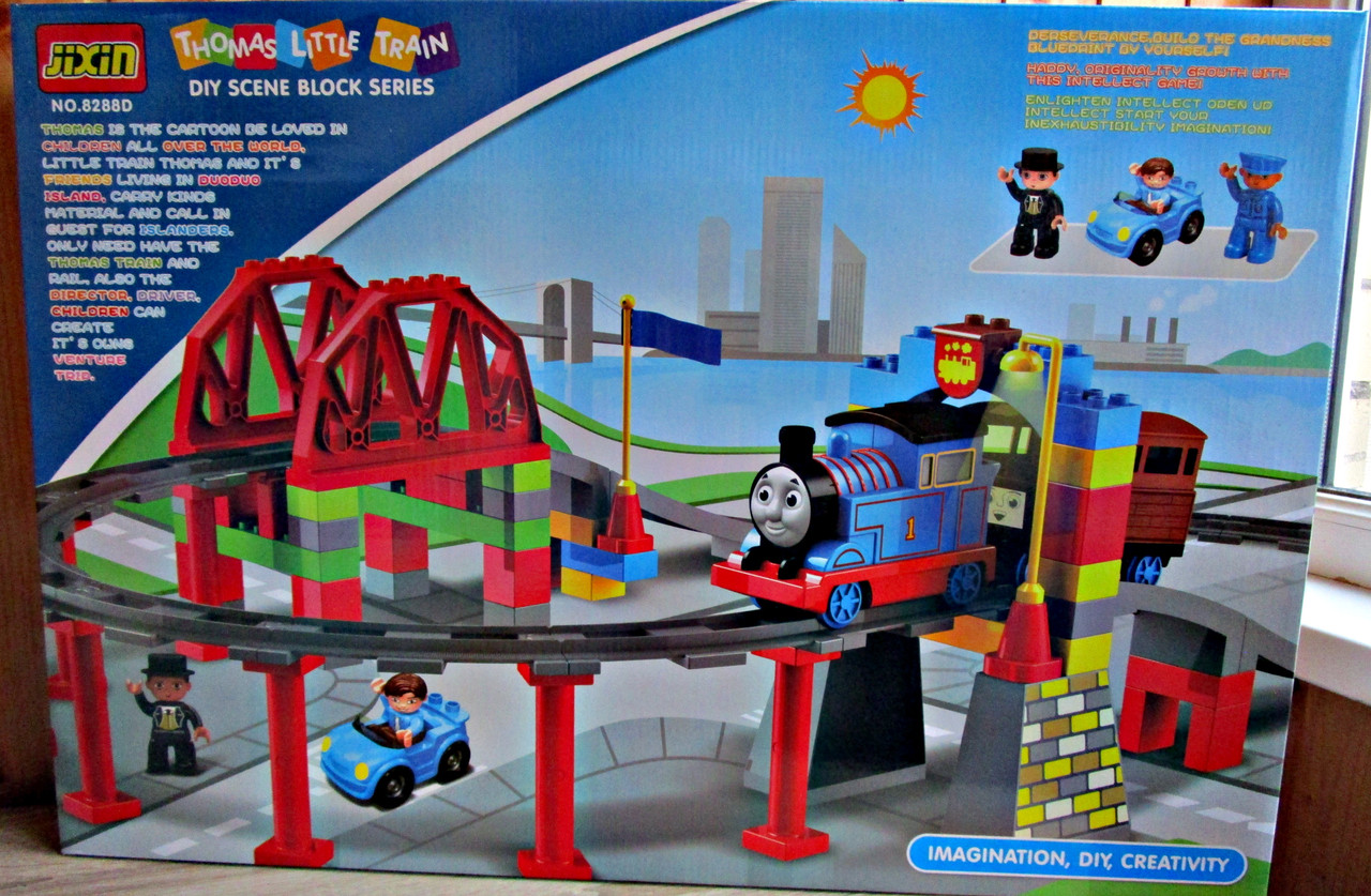 Паровозик Томас и друзья 8288D железная дорога конструктор 85 дет, аналог Лего дупло, со светом и музыкой