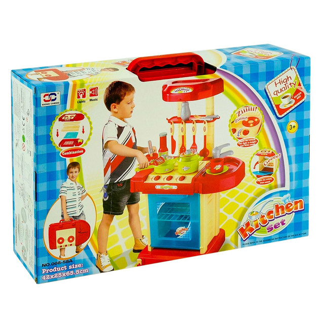 Детская кухня "Kitchen Set" 008-58A в чемоданчике со светом и звуком - фото 3 - id-p70221132