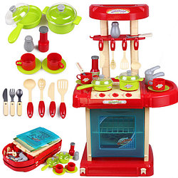 Детская кухня "Kitchen Set" 008-58A в чемоданчике со светом и звуком 