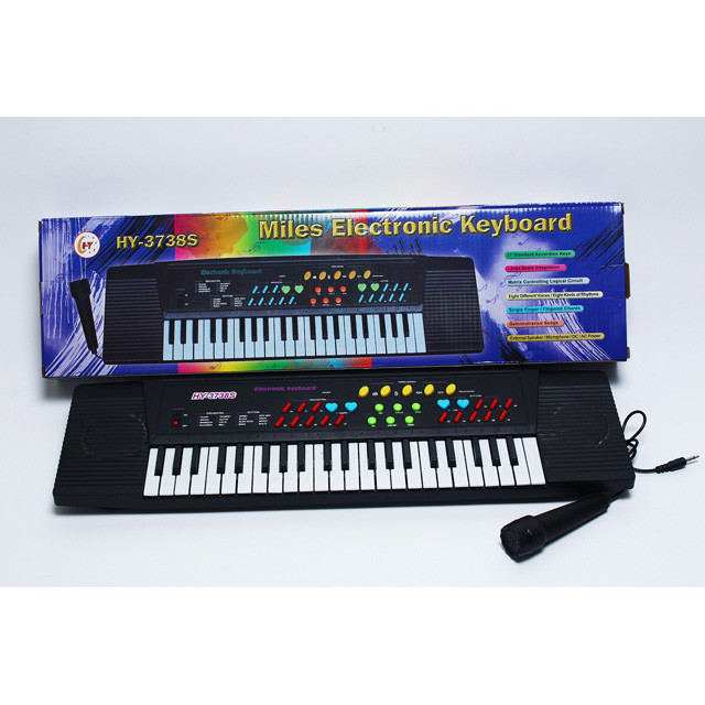 Детский синтезатор Miles Electronic Keyboard с микрофоном XH3738S - фото 1 - id-p70234653