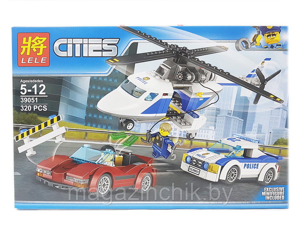 Конструктор 39051 Lele Стремительная погоня, аналог LEGO City (Лего Сити) 60138